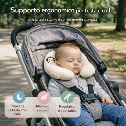 NidoSicuro™ - Supporto Ergonomico Testa e Collo Bambino