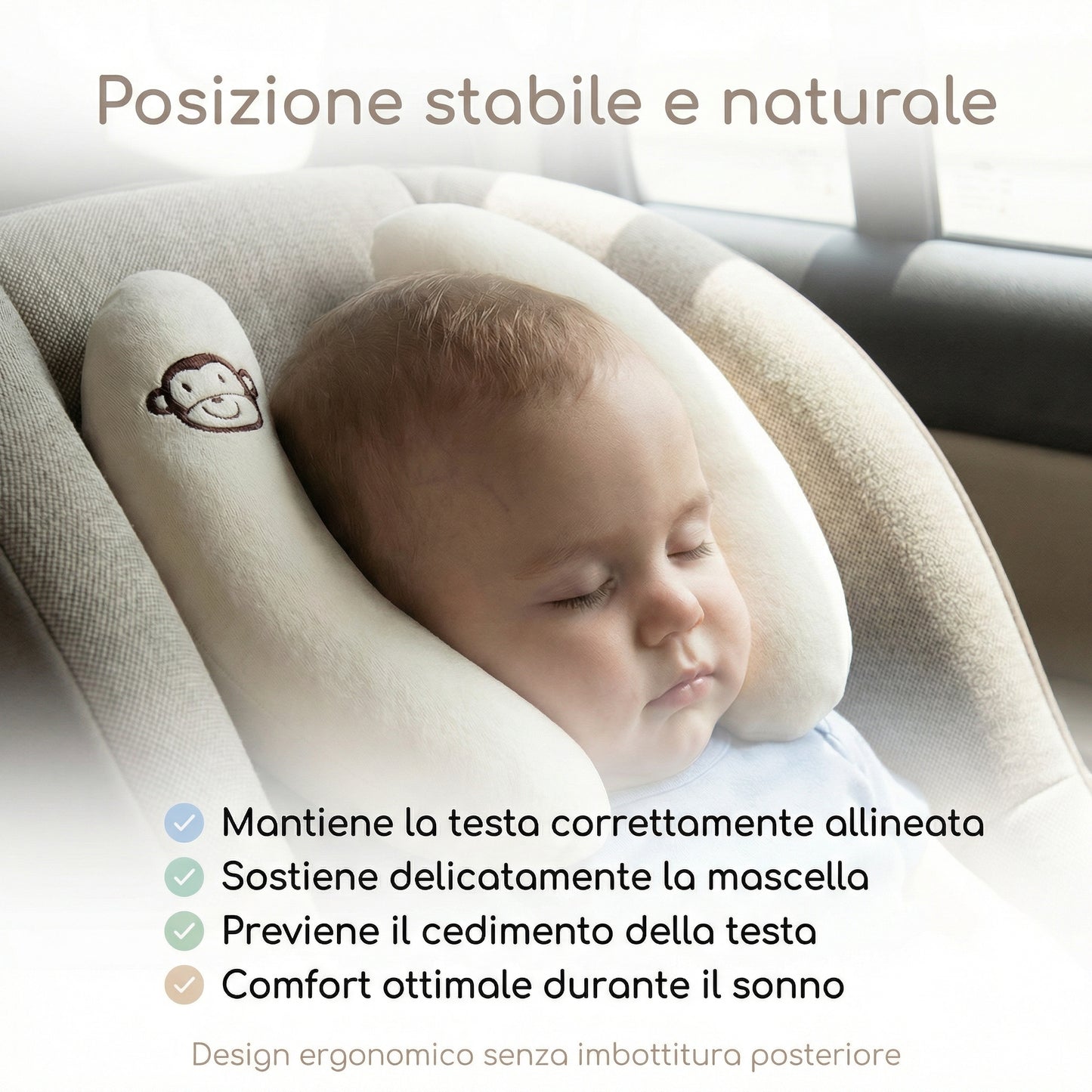 NidoSicuro™ - Supporto Ergonomico Testa e Collo Bambino