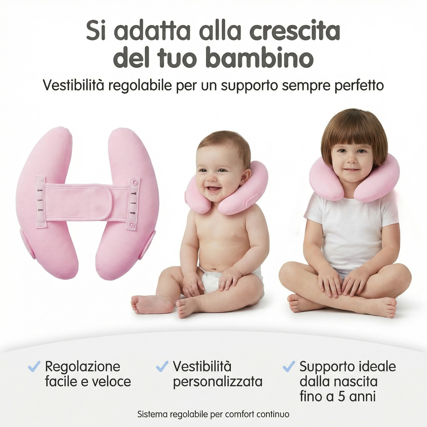 NidoSicuro™ - Supporto Ergonomico Testa e Collo Bambino